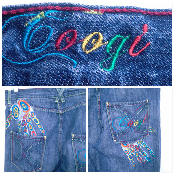 COOGI Other - HP Coogi mens jeans Size 40 Blue denim Relaxed Straight leg Hand prints